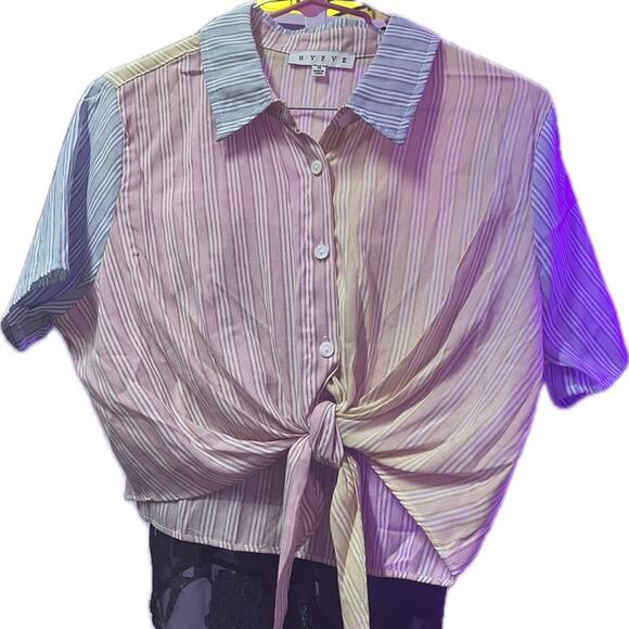 HYFVE Pastel Striped Button Down Shirt - Picture 1 of 5